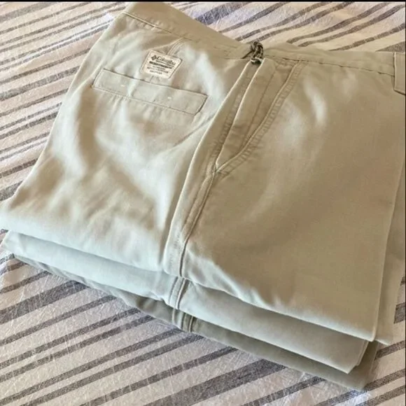 Columbia Men’s ROC II Flat Front Khaki Pants: Sand 35x29 - Picture 5 of 14